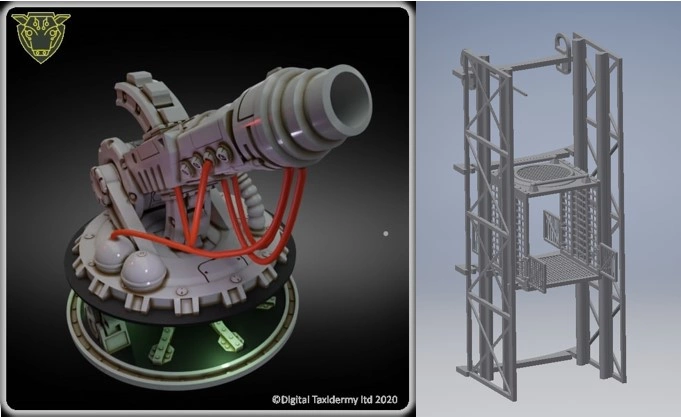 3d printable planetary defence laser and elevator for miniature wargaming
