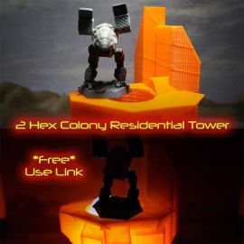 2_hex_colony_tower_led_icon.jpg The Refinery Pay What you want - 3D Printed Tabletop Gaming STL - Scifi Gaming Terrain & Miniatures