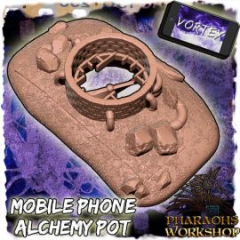 alchemy_pot_1.jpg Mobile phone alchemy pot - 3D Printed Tabletop Gaming STL File - 3D Model Terrain & Miniatures