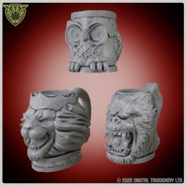animal_dice_mugs_cups_stl_dnd_3d_print0007.jpg Animal dice cups - 3D printed tabletop gaming Fantasy gaming accessories LARP RPG and decorative models tankard mug cup shaker goblet can holder