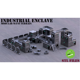 capturee_1.png Vanguard Terrain: Industrial Enclave - Scifi Terrain - 3D Printed Tabletop Gaming STL File - 3D Model Terrain & Miniatures