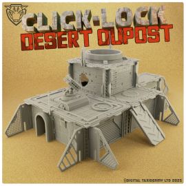 click_lock_desert_concrete_outpost_stl_model_terrain_bunker0001.jpg Click-Lock City - Concrete Outpost - MEGA BLOCK - 3D Printed Tabletop Gaming STL File - 3D Model Terrain & Miniatures