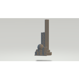 concave_towers_side_view_1.png Concave Towers Condo - 3D Printed Tabletop Gaming STL File - 3D Model Terrain & Miniatures