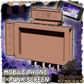 cyberpunk_screen_1.jpg Mobile phone cyberpunk screen - 3D Printed Tabletop Gaming STL File - 3D Model Terrain & Miniatures