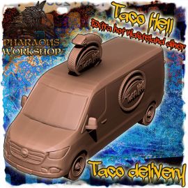 delivery_van_1.jpg Taco Hell delivery van - 3D Printed Tabletop Gaming STL File - 3D Model Terrain & Miniatures