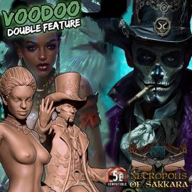 double_feature_title.jpg Voodoo Double Feature - Fantasy Collectors Miniature Bundle - 3D Printed Tabletop Gaming STL File - 3D Model Terrain & Miniatures