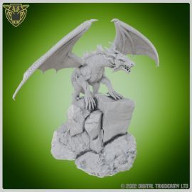dragon_fantasy_statue_stl_3d_printable_ornament_d_and_d0001.jpg Dragon 16 - 28mm Fantasy gaming miniatures for 3D printed tabletop gaming