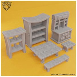 Stylized Middle Ages - Wooden Furniture (resin)