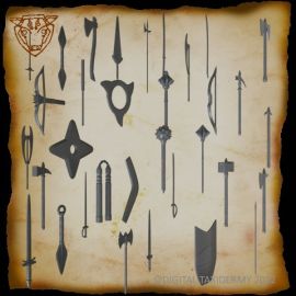 Medieval Hand Weapons Scale Models (printed)