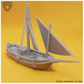 fishing_boat_sailing_trawler_traditional0001.jpg Fishing Trawler Sail Boat Model - 3D Printed Tabletop Gaming STL File - 3D Model Terrain & Miniatures