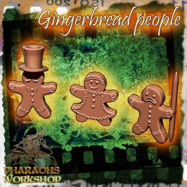 gingerbread_people.jpg Gingerbread people - 3D Printed Tabletop Gaming STL File - 3D Model Terrain & Miniatures