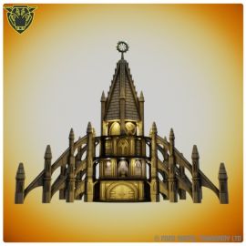 Multi level modular gothic cathedral for 3d printable tabletop gaming wh40k and necromunda killteam