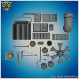 industrial_1_2.jpg Greeblie Pack 06 - Industrial - Bits pack for kitbash modelling - Sci-fi industrial parts spares and extras scenery terrain wh40k necromunda Greeble