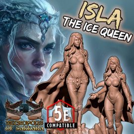 isla_title_new.jpg Isla the Ice Queen - Fantasy Collectors Miniature - 3D Printed Tabletop Gaming STL File - 3D Model Terrain & Miniatures