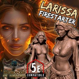 larissa_title_new.jpg Larissa the Firestarter - Fantasy Collectors Miniature SFW & NSFW - 3D Printed Tabletop Gaming STL File - 3D Model Terrain & Miniatures