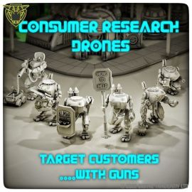 lethal_robot_marketing_squad_russian_bots_scifi_gaming_miniatures_-min.jpg 3d printed Customer research drones - lethal marketing droids,  sci-fi tabletop gaming miniature model robots and cyborg figures