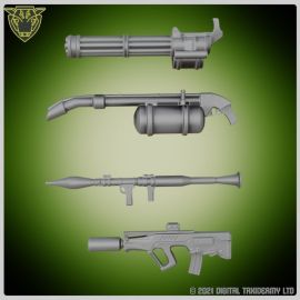 Greeblie Pack Selections (printed) -Modern Guns - Greeble Pack 14