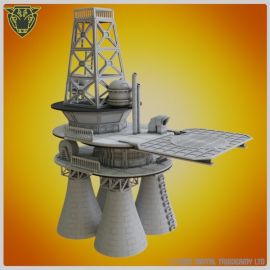 oil_rig_28mm_gaming_terrain_spool_tower_stl_sci_fi_industrial0004.jpg Spool Tower 2 - Oil Rig - upcycle recycle waste empty spools and reels into art scenery and terrain for 3D printed tabletop gaming