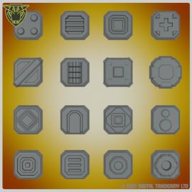 panel_and_data_tablet_greeble_greeblie_scifi_decoration_stl_3d_model_design01.jpg Greeblie Pack 05 - panel pack - Bits pack for kitbash modelling - Sci-fi industrial parts spares and extras scenery terrain wh40k necromunda Greeble
