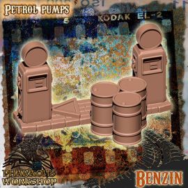 petrol_pumps_1.jpg Petrol pumps - 3D Printed Tabletop Gaming STL File - 3D Model Terrain & Miniatures