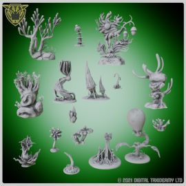 plants0011.jpg Alien Plant Selection - Deathworld Jungle plants and fungus - 3D printed tabletop gaming scifi fantasy scenery terrain wh40k necromunda fallout diorama mutant Stargrave