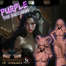 purple_title.jpg Purple the Succubus - 3D Printed Tabletop Gaming STL File - 3D Model Terrain & Miniatures
