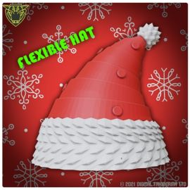 santa_4a_2.jpg Santa's 3D printed Cosplay Hat (Flexible printed material) - STL Christmas cosplay flexible material pointed bobble hat