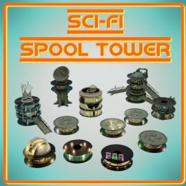 sci_fi_1_1.jpg Digital Taxidermy Scifi Spool Tower multi-level modular 3d printed terrain system stls for 28mm tabletop miniature gaming from recycled materials