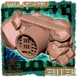 sewers_1.jpg Sewer entrance - 3D Printed Tabletop Gaming STL File - 3D Model Terrain & Miniatures