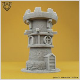 stone_watch_tower_fantasy_building_folly_guard_keep_model_stl0002.jpg Stone Watch Tower With Cannon - 3D Printed Tabletop Gaming STL File - 3D Model Terrain & Miniatures