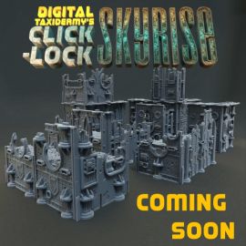 teaser.jpg Click-Lock City - SkyRise - Modular Construction Set - 3D Printed Tabletop Gaming STL File - 3D Model Terrain & Miniatures