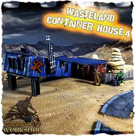 title_4_1.jpg Wasteland Container House 4 - full project - 3D Printed Tabletop Gaming STL File - 3D Model Terrain & Miniatures