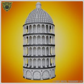 tower_of_pizza_spool_tower_stl_3d_printing_fantasy_sigmar_terrain0001.jpg Spool Tower 2 - Tower of Pizza - upcycle recycle waste empty spools and reels into art scenery and terrain for 3D printed tabletop gaming