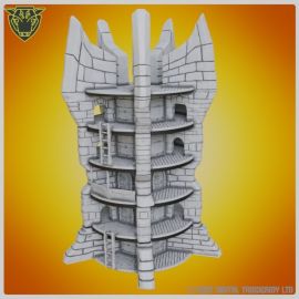 tower_of_trewell_spool_lord_of_the_rings_sauron_2_towers_tabletop_terrain_stl0005.jpg Spool Tower 2 - Tower of Trewell - upcycle recycle waste empty spools and reels into art scenery and terrain for 3D printed tabletop gaming - tower of fantasy stl
