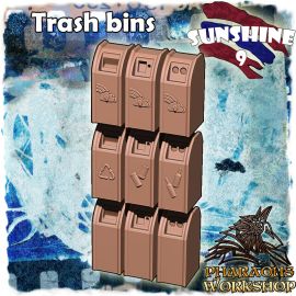 trash_bins_1.jpg Supermarket trash bins - 3D Printed Tabletop Gaming STL File - 3D Model Terrain & Miniatures