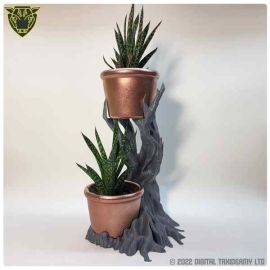 tree_stump_plant_pot_decorative_functional_stl_01_1.jpg Tree Stump Plant Pot Holder - 3D Print STL decorative plant stand, organic look natural feel