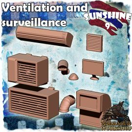 ventilation_and_surveillance_1.jpg Ventilation and surveillance Greeblie pack - 3D Printed Tabletop Gaming STL File - 3D Model Terrain & Miniatures