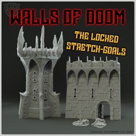 walls_of_doom_locked_stretch_goals_castle_gaurd_tower_fantasy_chaos_dark_elves_1__1.jpg Walls of Doom - The locked Goals - 3D Printed Tabletop Gaming STL File - 3D Model Terrain & Miniatures