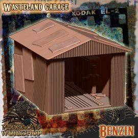 wasteland_garage_1.jpg Wasteland garage - 3D Printed Tabletop Gaming STL File - 3D Model Terrain & Miniatures