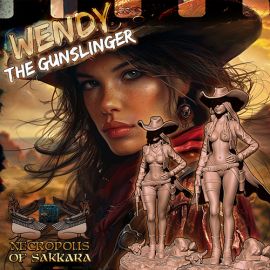wendy_title.jpg Wendy the Gunslinger - Wild West Collectors Miniature - 3D Printed Tabletop Gaming STL File - 3D Model Terrain & Miniatures