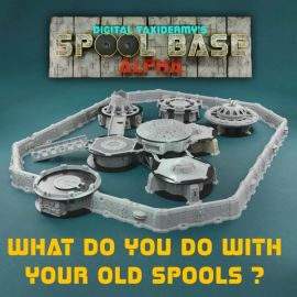 what_do_you_do_2.jpg Spool Base Alpha - Futuristic Military Base - 3D Printed Tabletop Gaming STL File Pack - 3D Model Terrain From Waste Spools