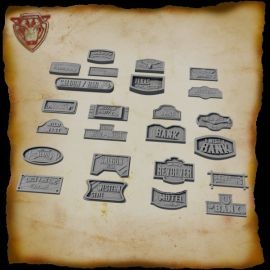 Greeblie Pack Selections (printed) -Wild West Bar Signs - Greeble Pack 12