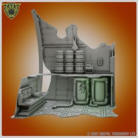 wrecked_freighter_sg0015_2.jpg Wreckage of the Star-Freighter - Science Lab cryo pods - Multi-level terrain layouts - 3D printable spaceship wreck site, crashed space ship terrain for wh40k, judge dredd, fallout, stargrave, necromunda