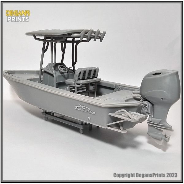 Bay Boat Sea Chaser - 3D Printed Tabletop Gaming STL File - 3D