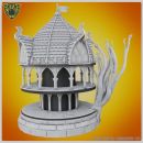 elven_outpost_fantasy_stl_spool_tower_3d_printing_recycling0001_1.jpg Elven Tree House - Spool Tower 2 - Planetary Defense Rail Gun - accessory pack - upcycle recycle waste empty spools and reels into art scenery and terrain for 3D printed tabletop gaming