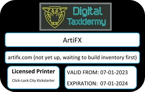 ArtiFX, 1 Year Licensed Printer Agreement click lock city