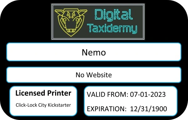 Nemo, 1 Year Licensed Printer Agreement click lock city