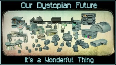 Dystopian Cyberpunk STL file bundle for 3D printed Tabletop Gaming