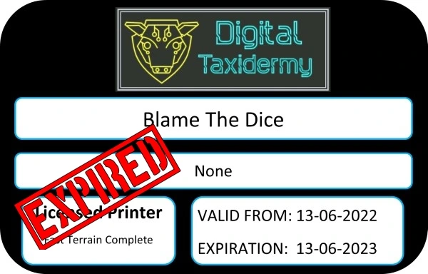 blame the dice - Fast Terrain print license 