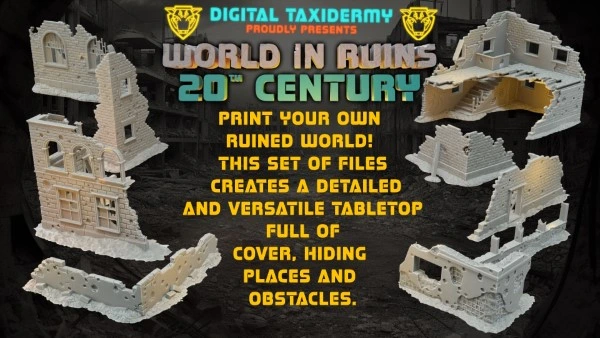 World in Ruins - 20th Century Scatter Terrain for 3D printed Tabletop Gaming